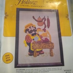 Sealed In New Package Stitchkins The Vendor Series Crewel Embroidery Kit